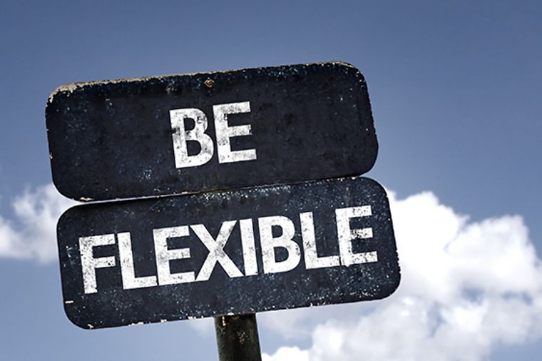 Be flexible Schriftzug